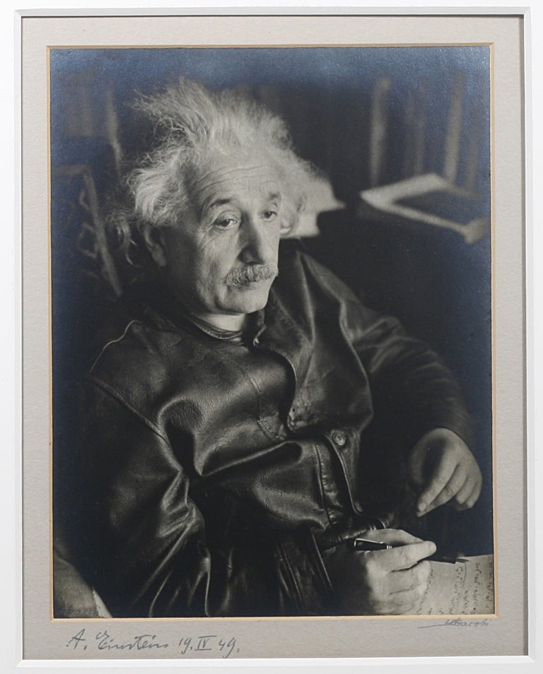 Item #1 Original Silver Print Signed Photograph of Einstein by Lotte Jacobi. ALBERT EINSTEIN, LOTTE JACOBI.