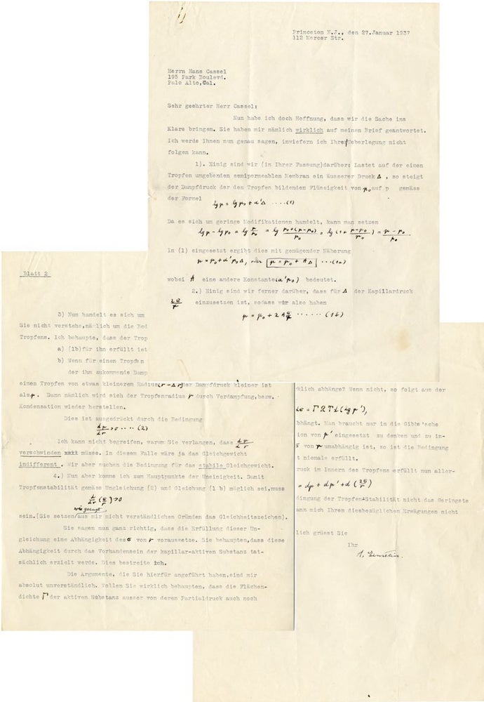 Item #102 Typed Letter Signed with Numerous Notations by Hand. ALBERT EINSTEIN.