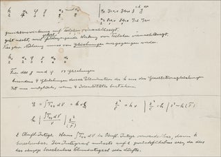 Item #106 Autograph Manuscript. ALBERT EINSTEIN