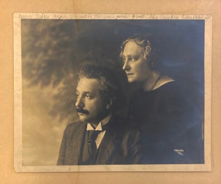Photograph Signed. WITH: Photograph of Albert and Elsa Einstein signed by Elsa