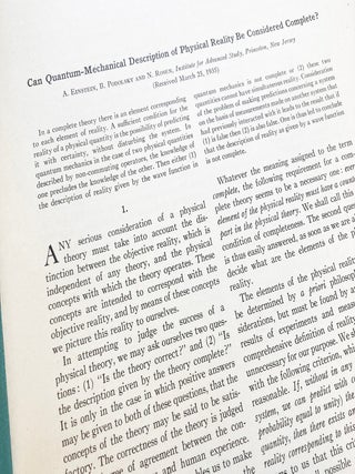 Can Quantum-Mechanical Description of Physical Reality Be Considered Complete?