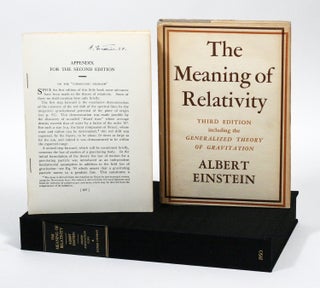 Item #148 The Meaning of Relativity. WITH: On the “Cosmologic Problem”. ALBERT EINSTEIN