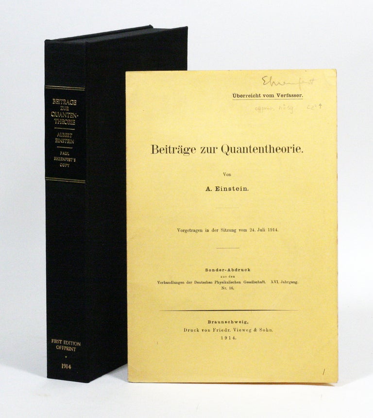 Item #152 Beiträge zur Quantentheorie [Contributions to Quantum Theory]. ALBERT EINSTEIN.