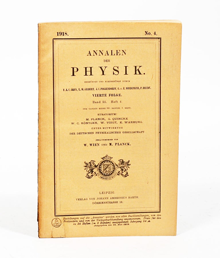Item #36 Prinzipielles zur allgemeinen Relativitätstheorie [On the Foundations of the General Theory of Relativity]. ALBERT EINSTEIN.