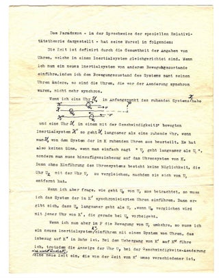 Item #87 Typed Letter with Autograph Corrections on Special Relativity. ALBERT EINSTEIN